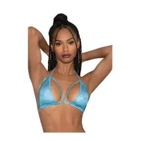 Black Light Dancewear Tri Bra Blue - O/S