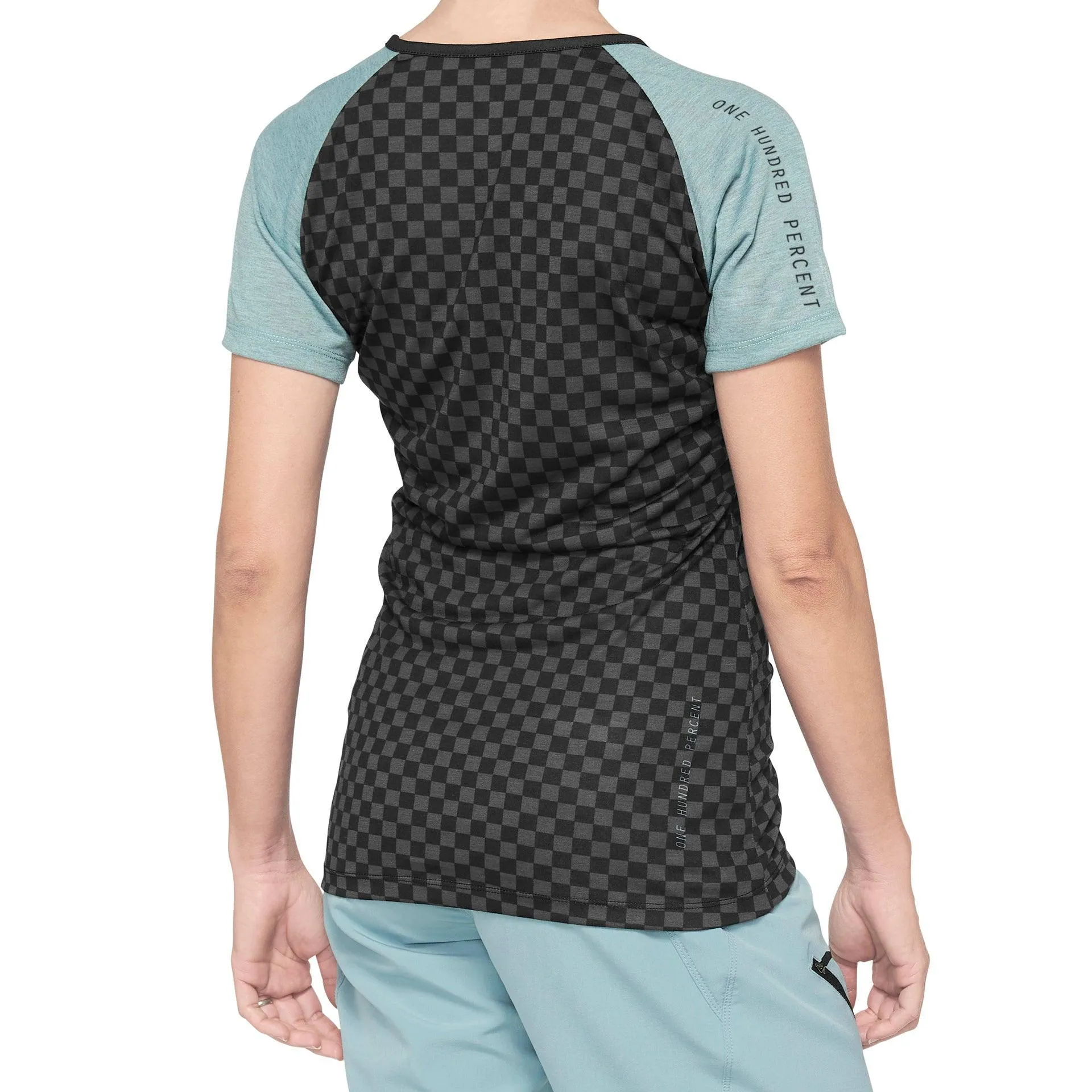 100% Airmatic Womens Jersey - Seafoam Checkers