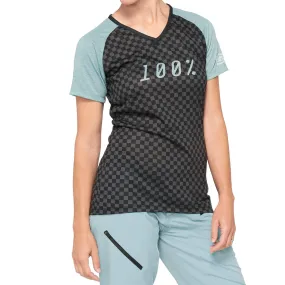 100% Airmatic Womens Jersey - Seafoam Checkers