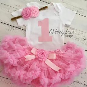 1st Birthday Outfit - Light Pink