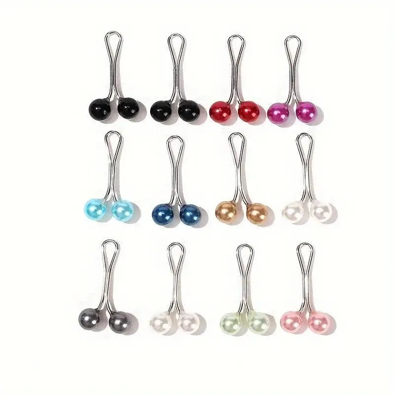 4/8/12 Pcs Imitation Pearl Hijab Pins: Stylish Shawl Fixation