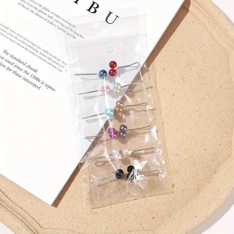 4/8/12 Pcs Imitation Pearl Hijab Pins: Stylish Shawl Fixation