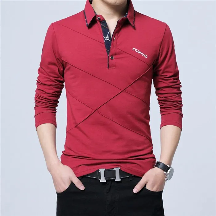 5XL Polo Shirt Collar Men Plus Size 3XL 4XL Autumn Button Brand Men Polo Shirt Long Sleeve Casual Male Shirt Dress Polo Shirts