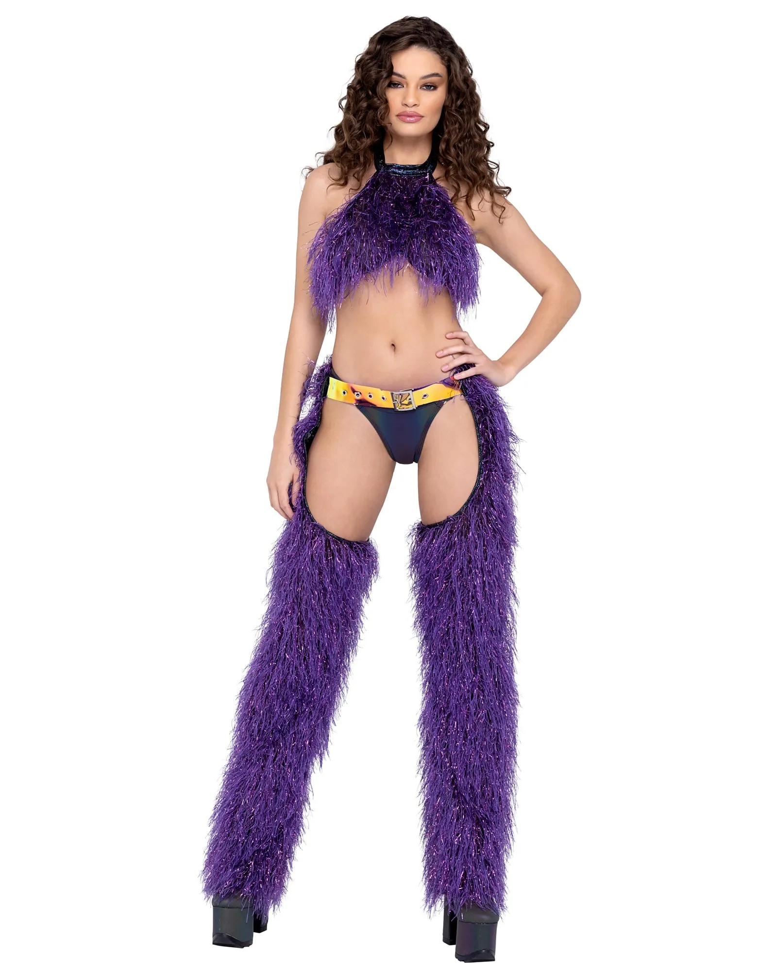 6252 - Faux-Fur Chaps with Belt