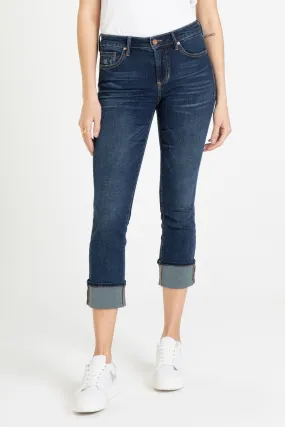 9 1/2" BLAIRE HIGH RISE CUFFED SLIM STRAIGHT JEANS IN DENVER