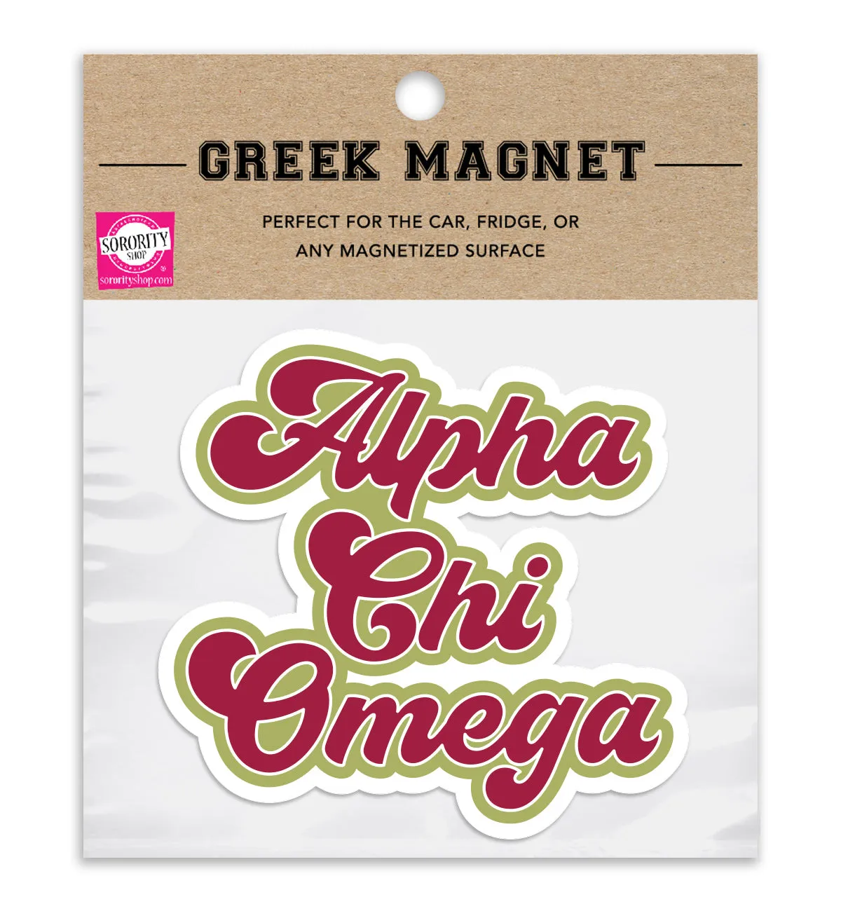 Alpha Chi Omega Retro Sorority Car Magnet Set of 2