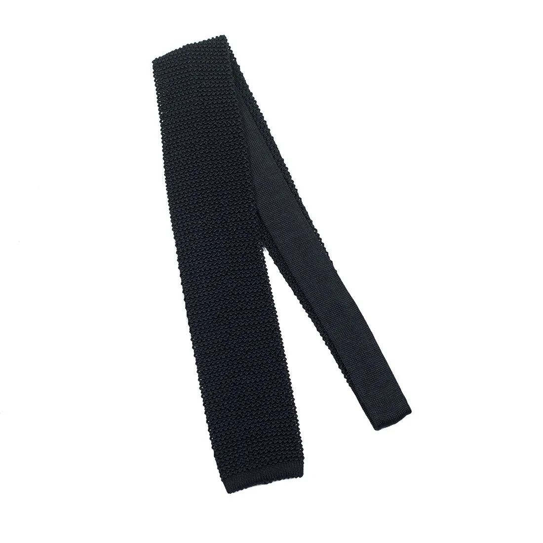 Black crunchy silk knit tie