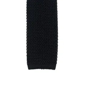 Black crunchy silk knit tie