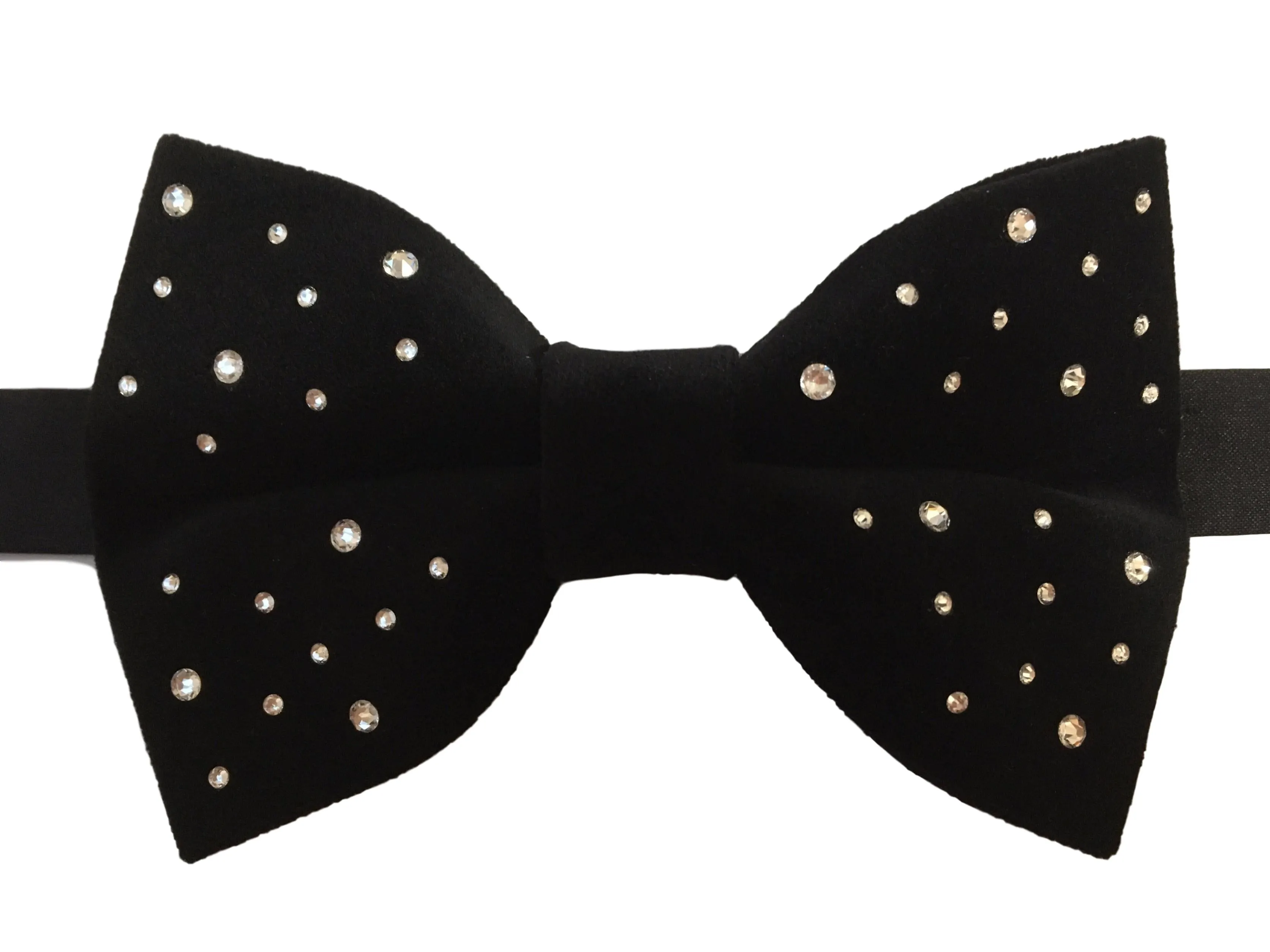 Black Velvet & Crystal Bow Tie