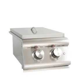 Blaze LTE Built-In Propane Gas Stainless Steel Double Side Burner With Lid - BLZ-SB2LTE-LP