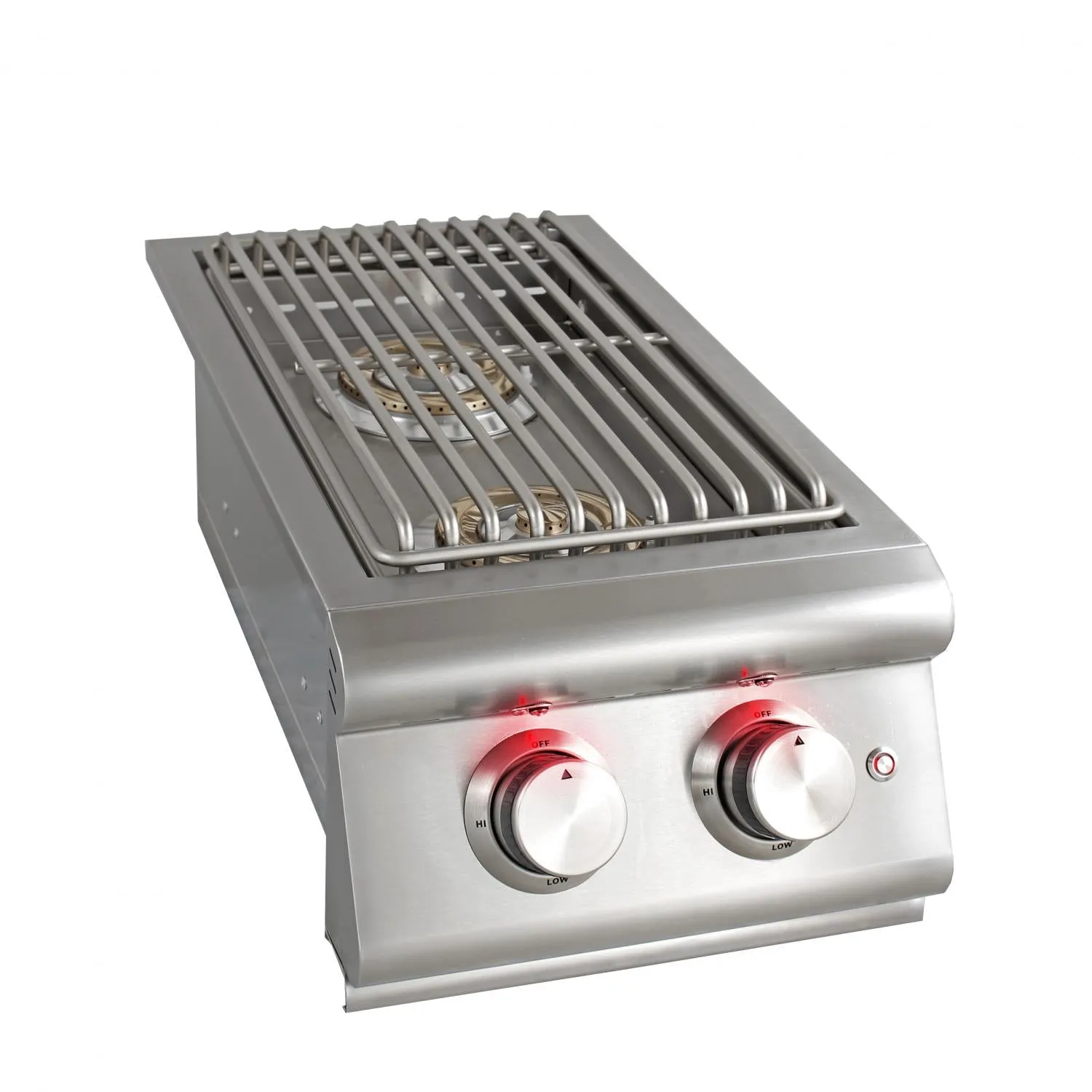 Blaze LTE Built-In Propane Gas Stainless Steel Double Side Burner With Lid - BLZ-SB2LTE-LP