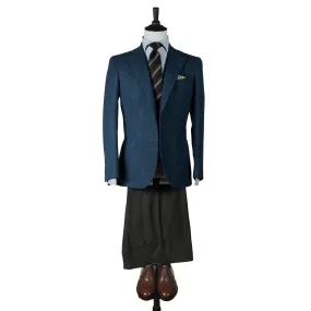 Blue herringbone W. Bill Shetland sport coat, 390 grs