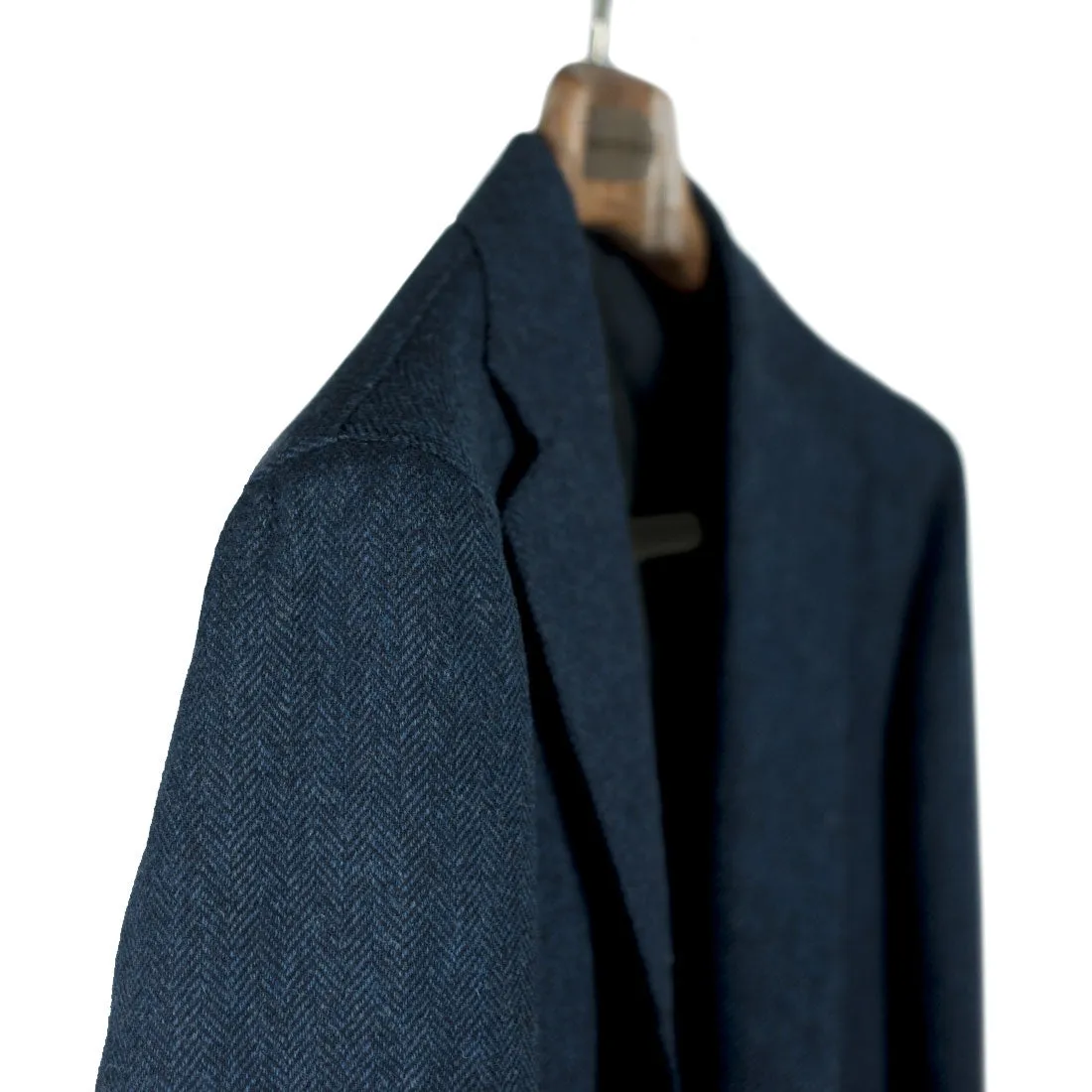 Blue herringbone W. Bill Shetland sport coat, 390 grs