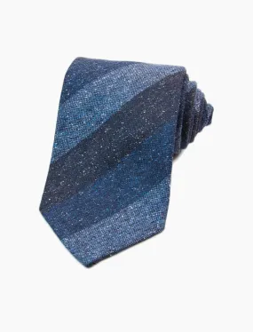 Blue Three Toned Striped Silk & Wool Tie