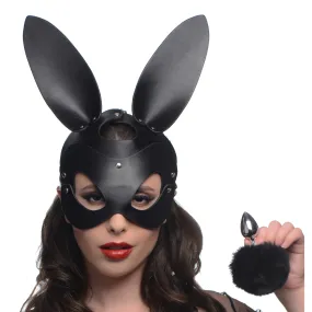 Bunny Tail Anal Plug and Mask Set