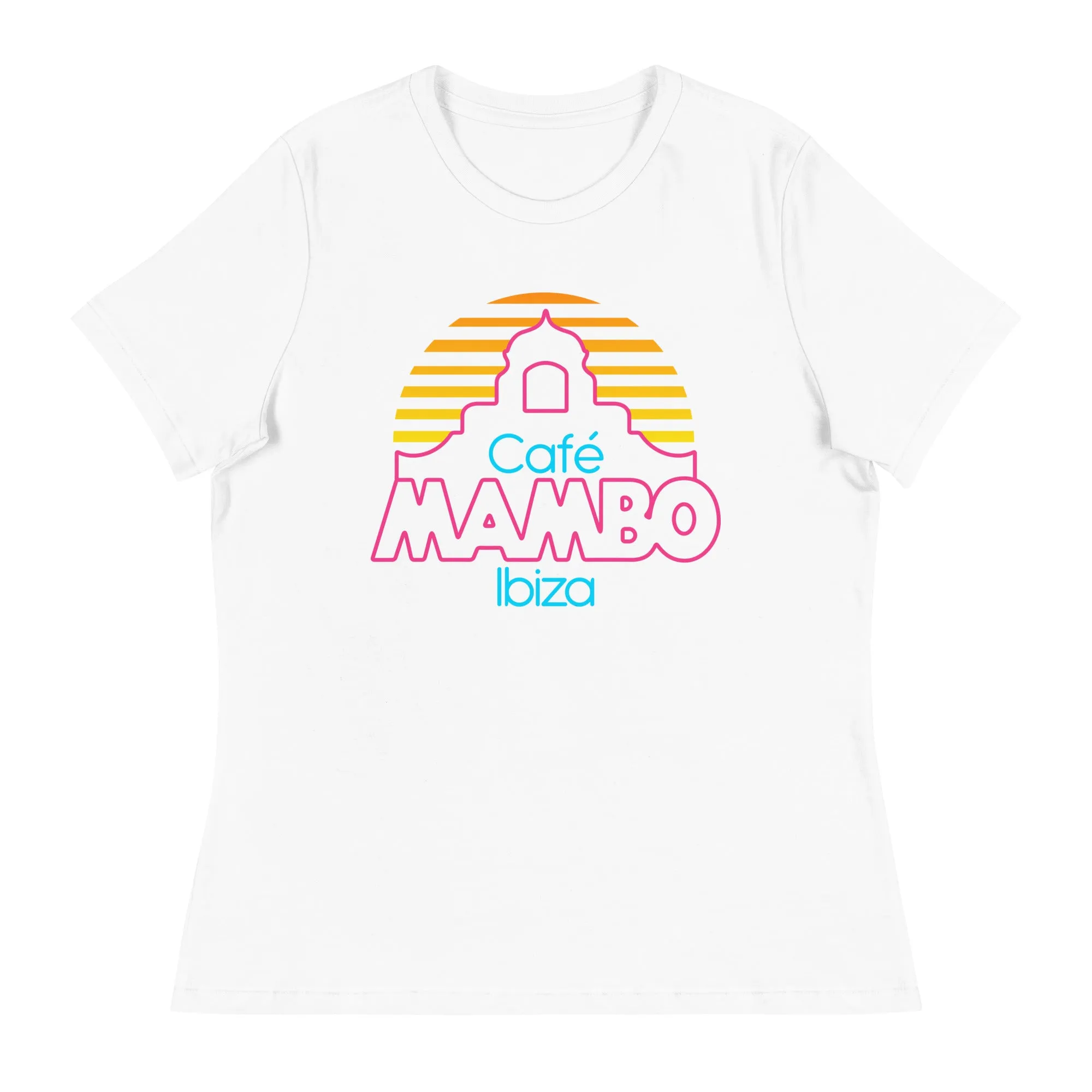 Cafe Mambo Ibiza Logo Women's White T-shirt NEW