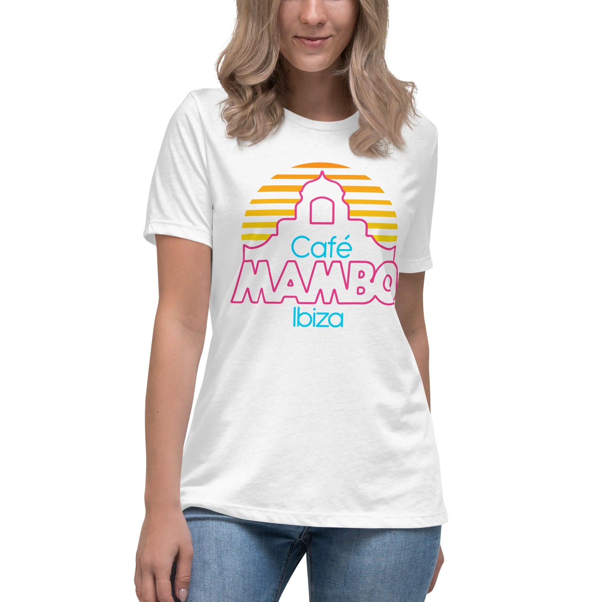 Cafe Mambo Ibiza Logo Women's White T-shirt NEW