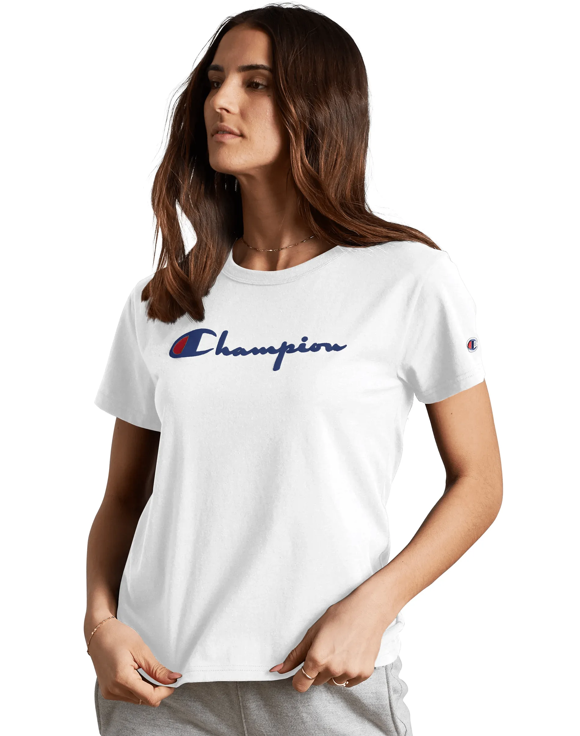 Champion Heritage Women's Tee, Flocked Vintage Logo