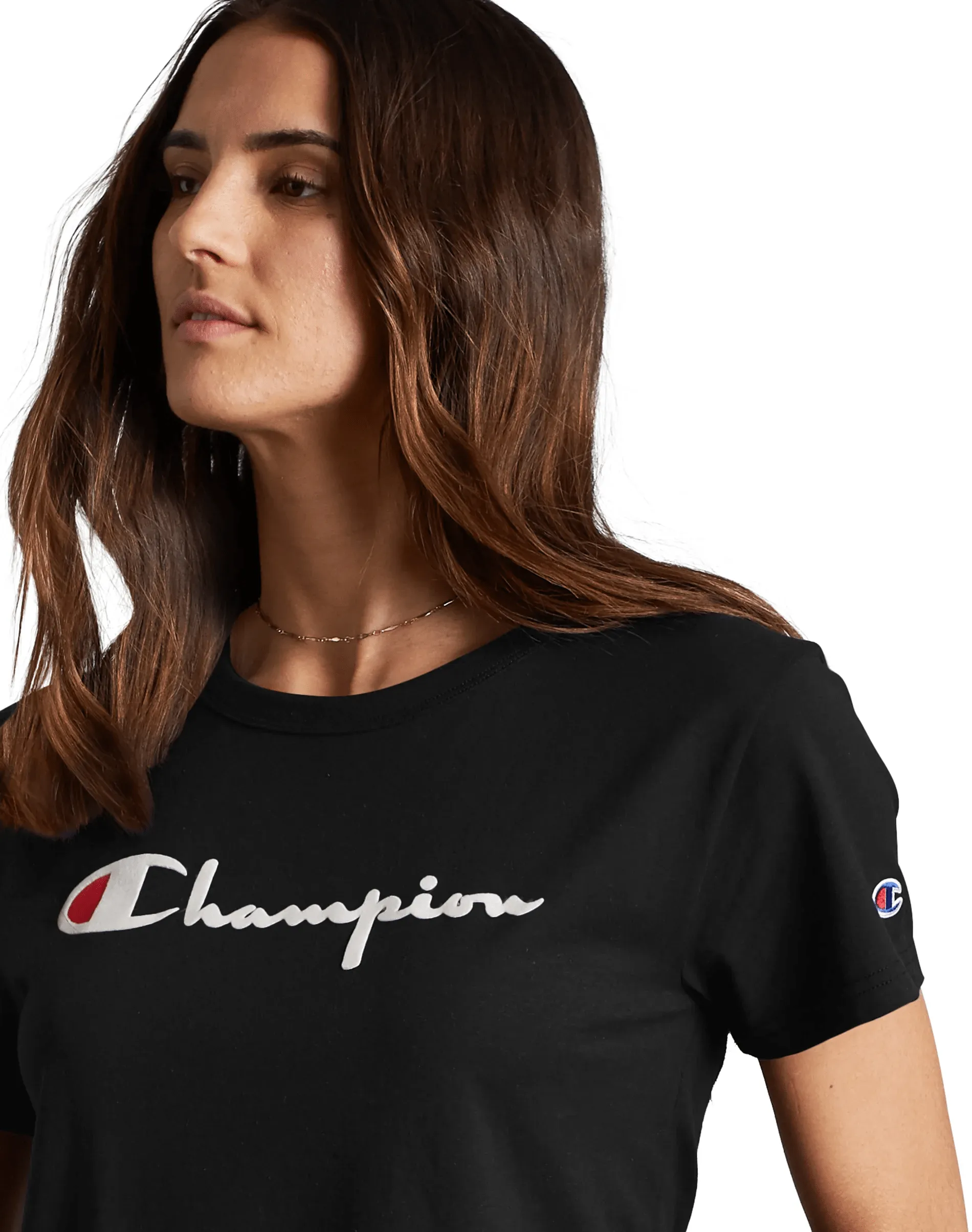 Champion Heritage Women's Tee, Flocked Vintage Logo