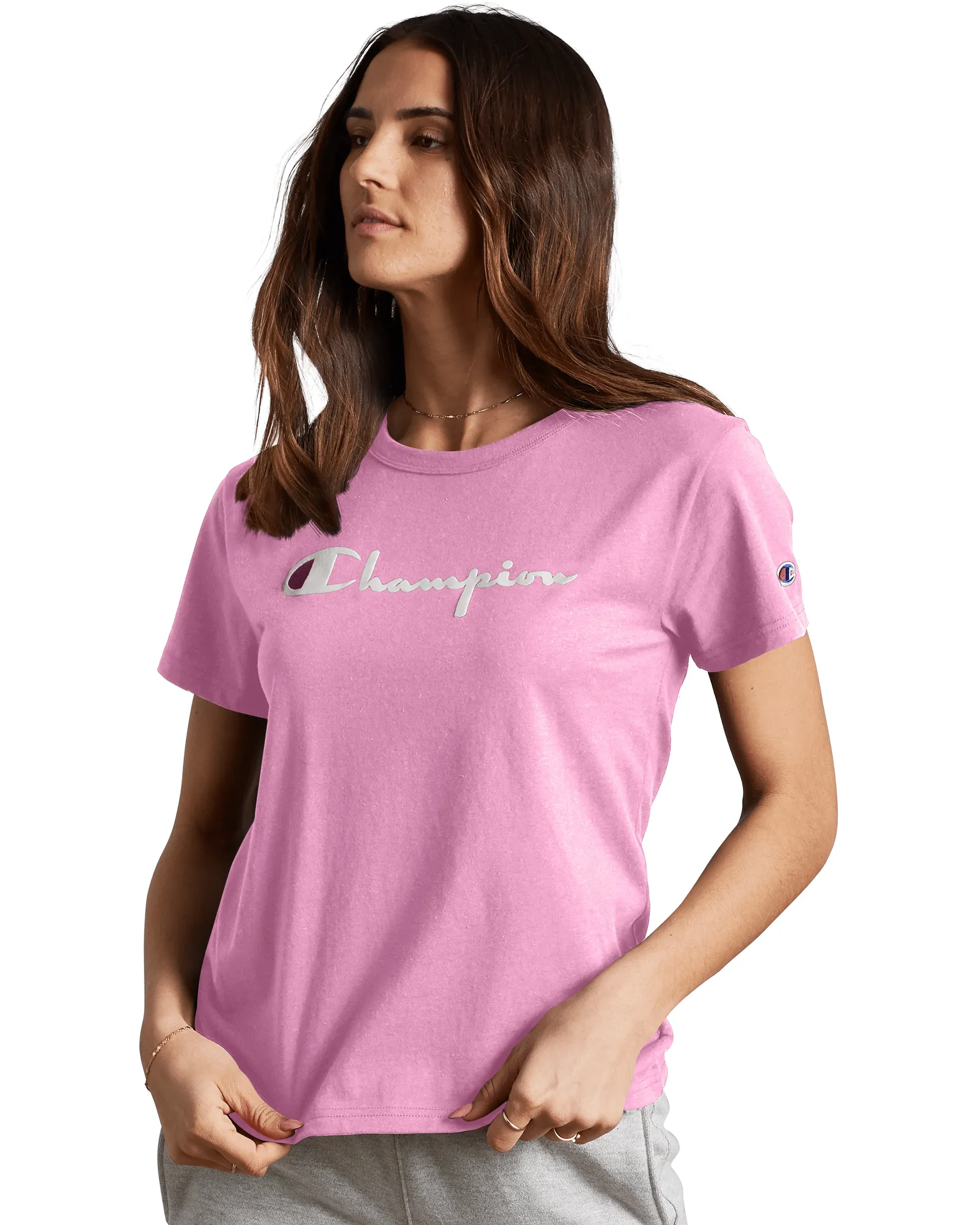 Champion Heritage Women's Tee, Flocked Vintage Logo