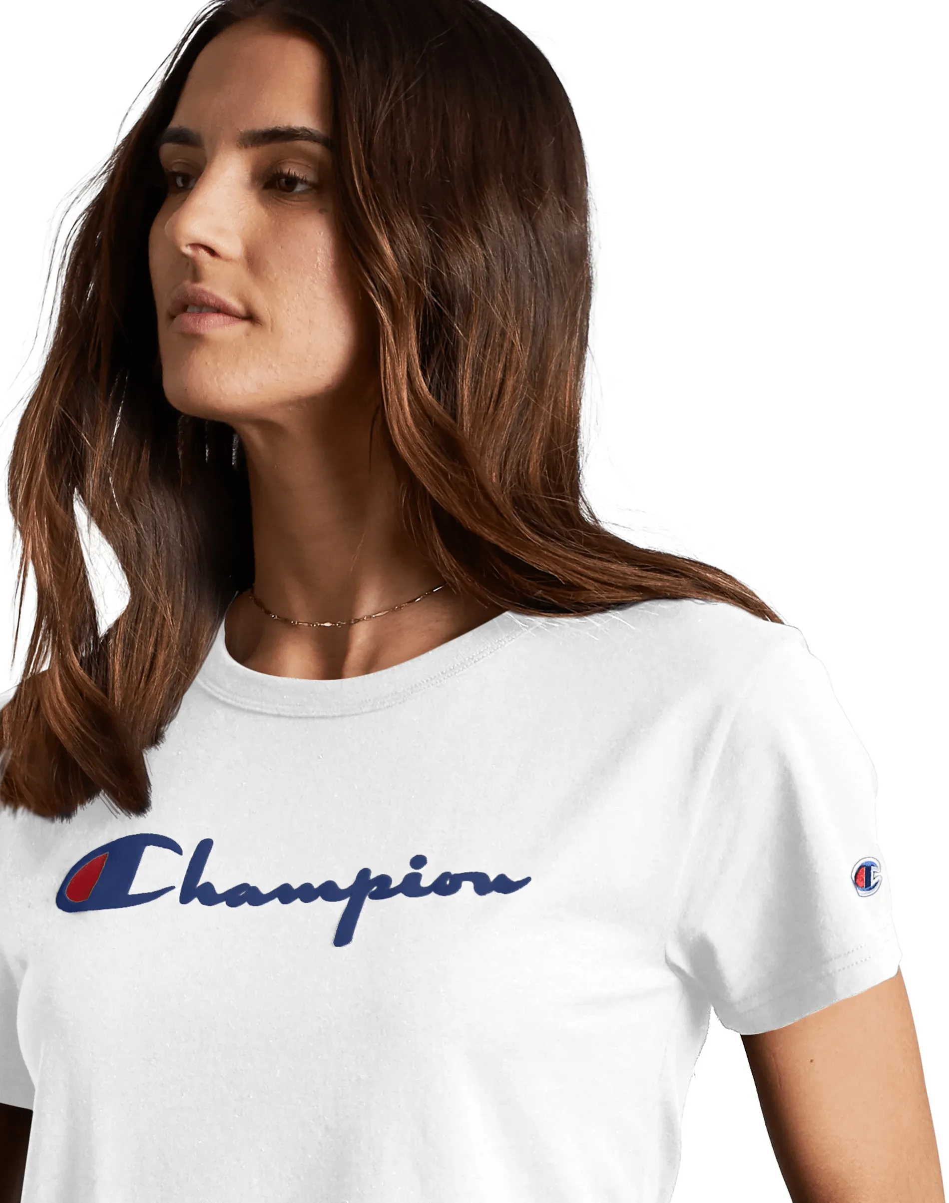 Champion Heritage Women's Tee, Flocked Vintage Logo