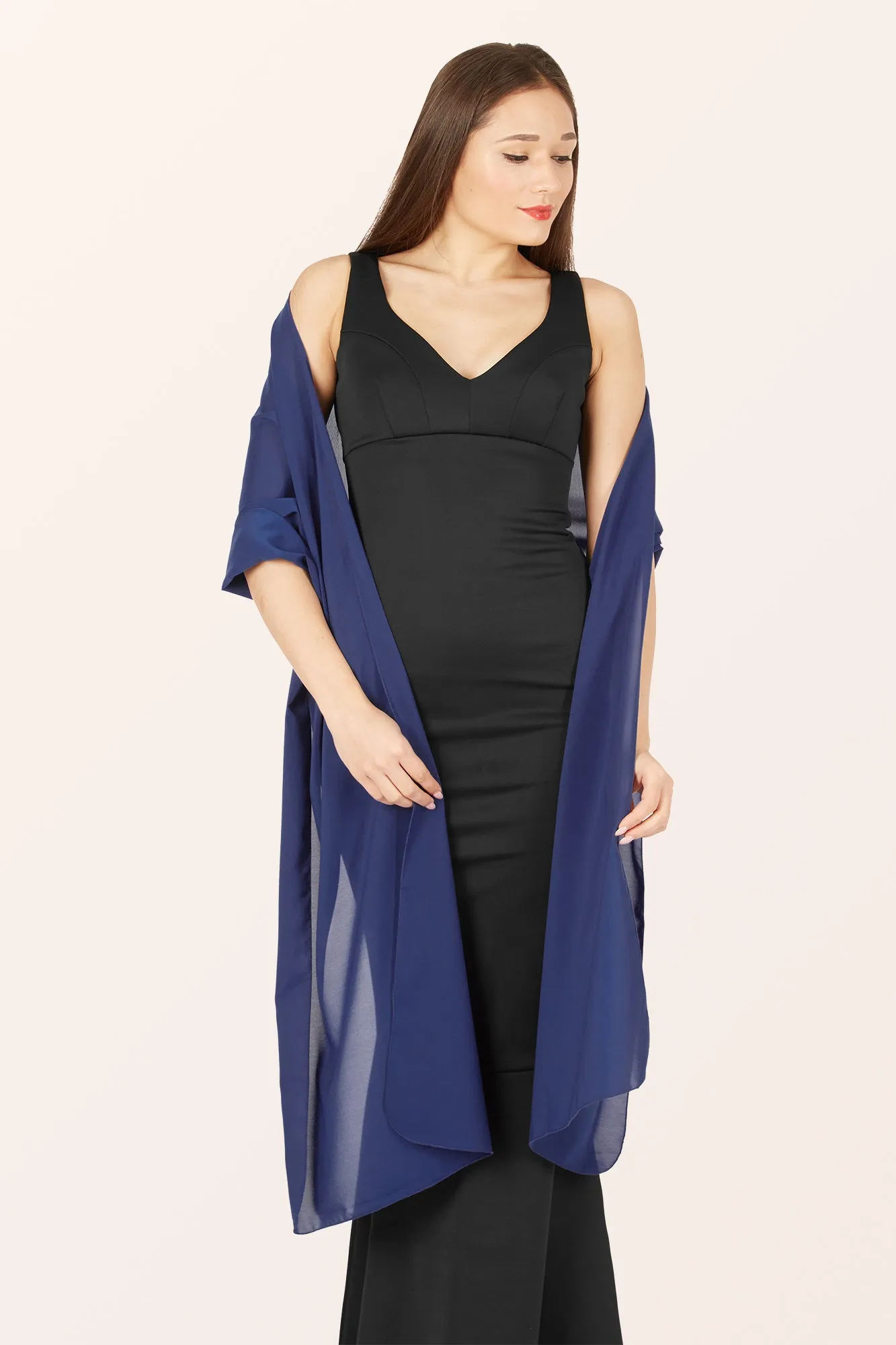 Chiffon Shawl - Midnight Blue