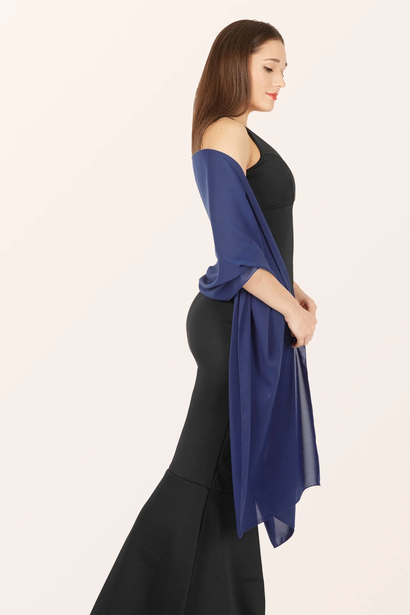 Chiffon Shawl - Midnight Blue