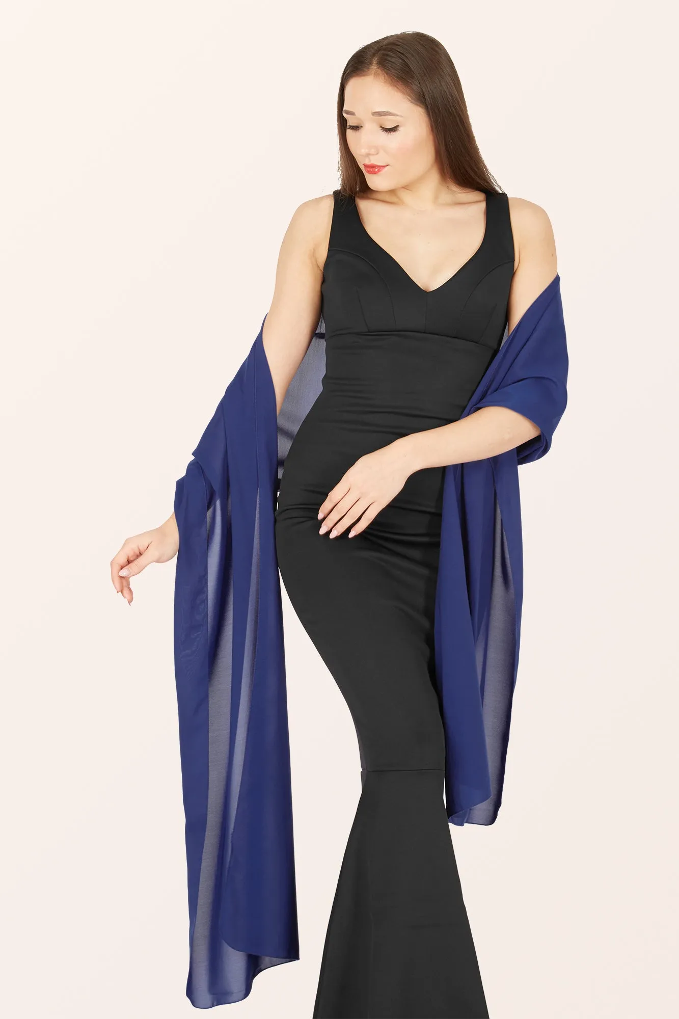 Chiffon Shawl - Midnight Blue