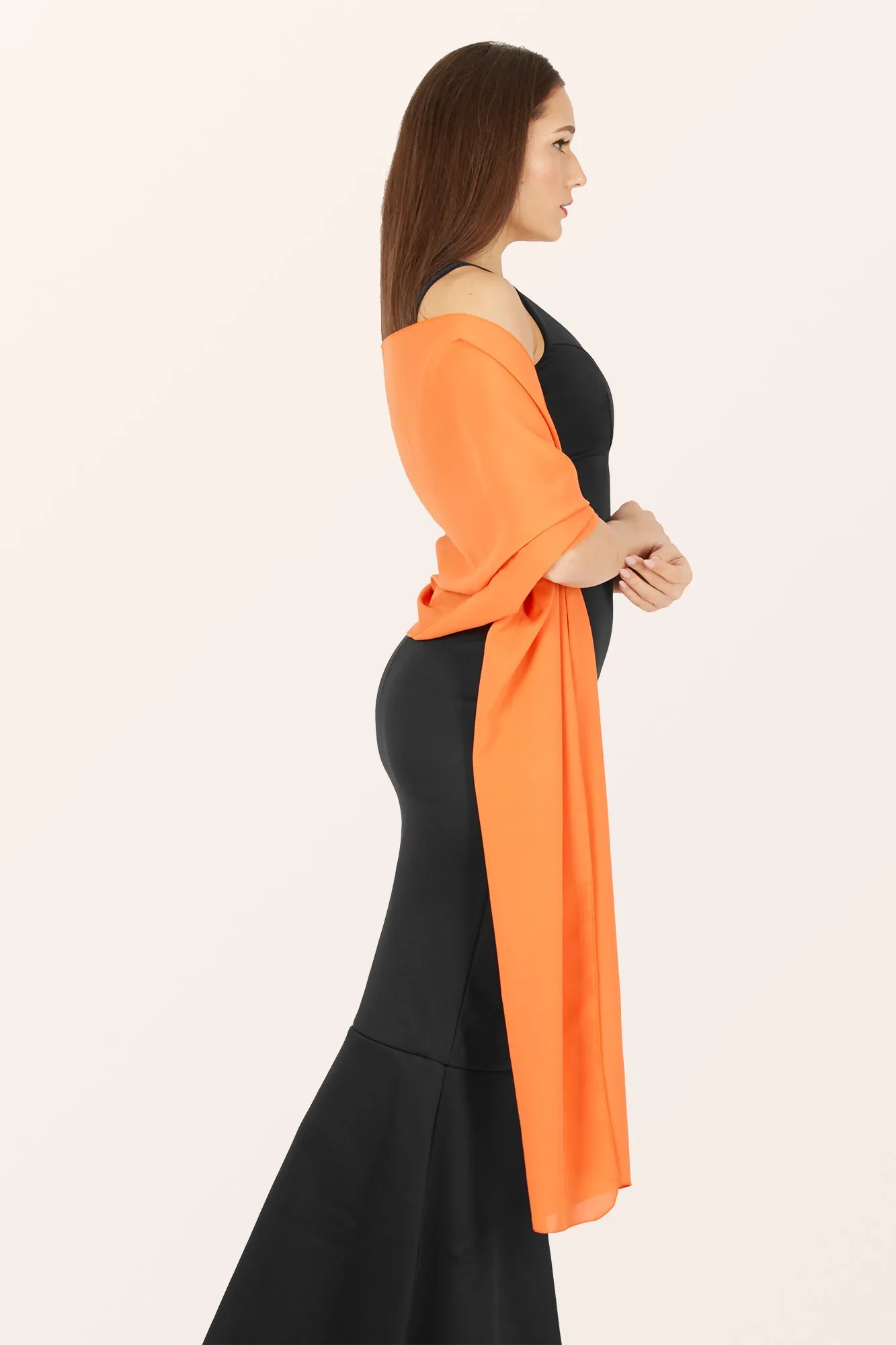 Chiffon Shawl - Orange