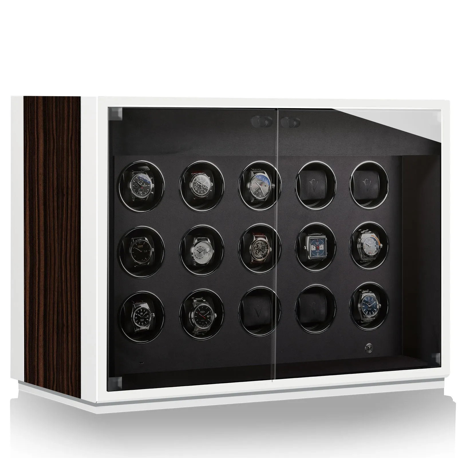 CHRN Watch Winder Ambiance XV Ebony Silk White Silk