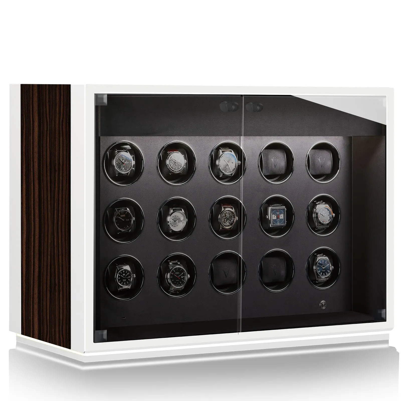 CHRN Watch Winder Ambiance XV Ebony Silk White Silk