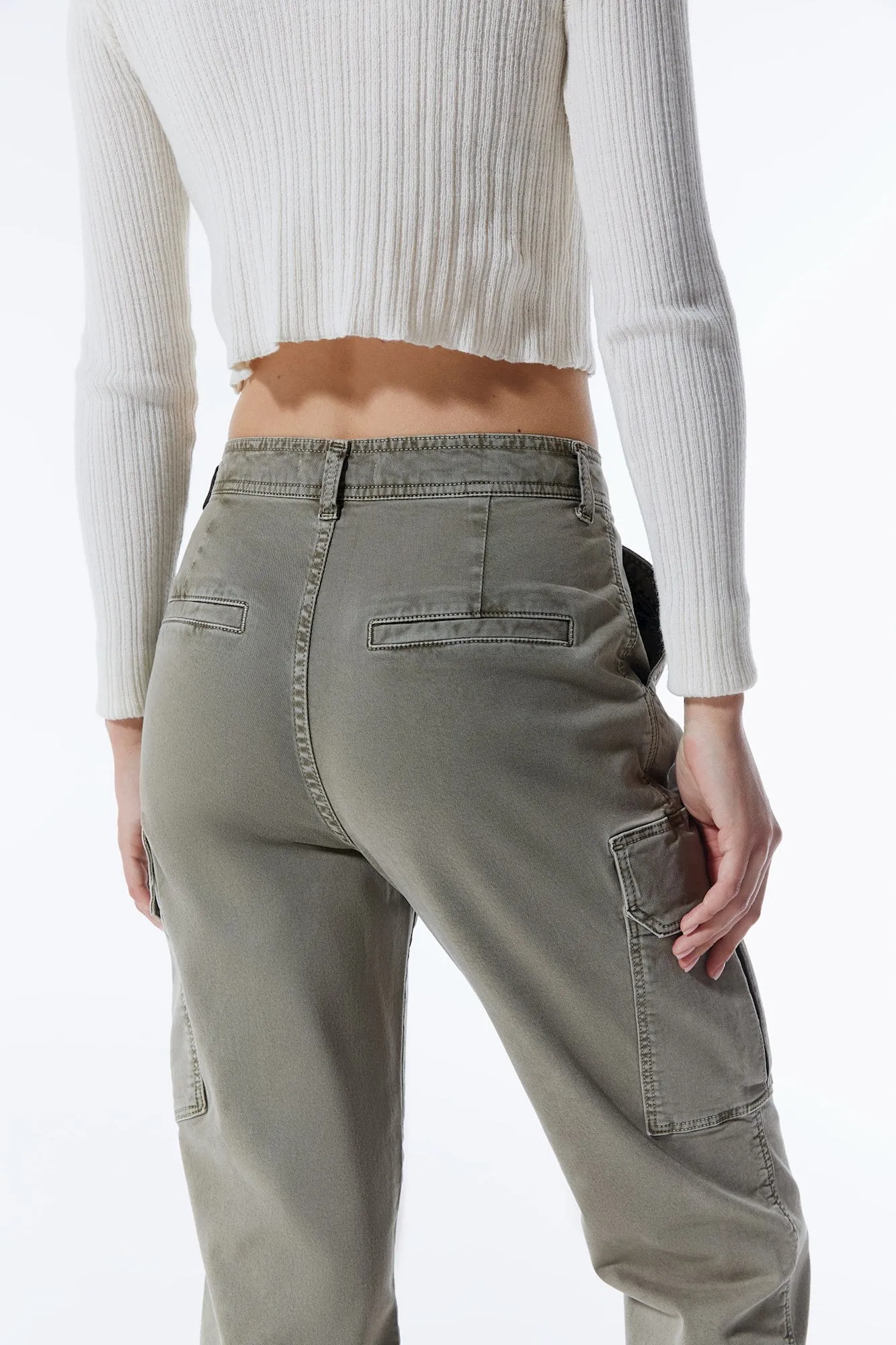 Daphne High Waist Cargo Pants Khaki