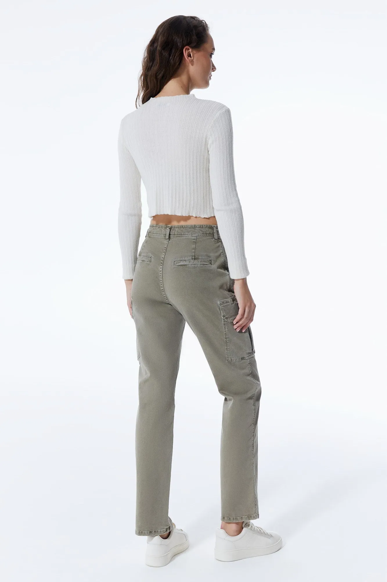 Daphne High Waist Cargo Pants Khaki