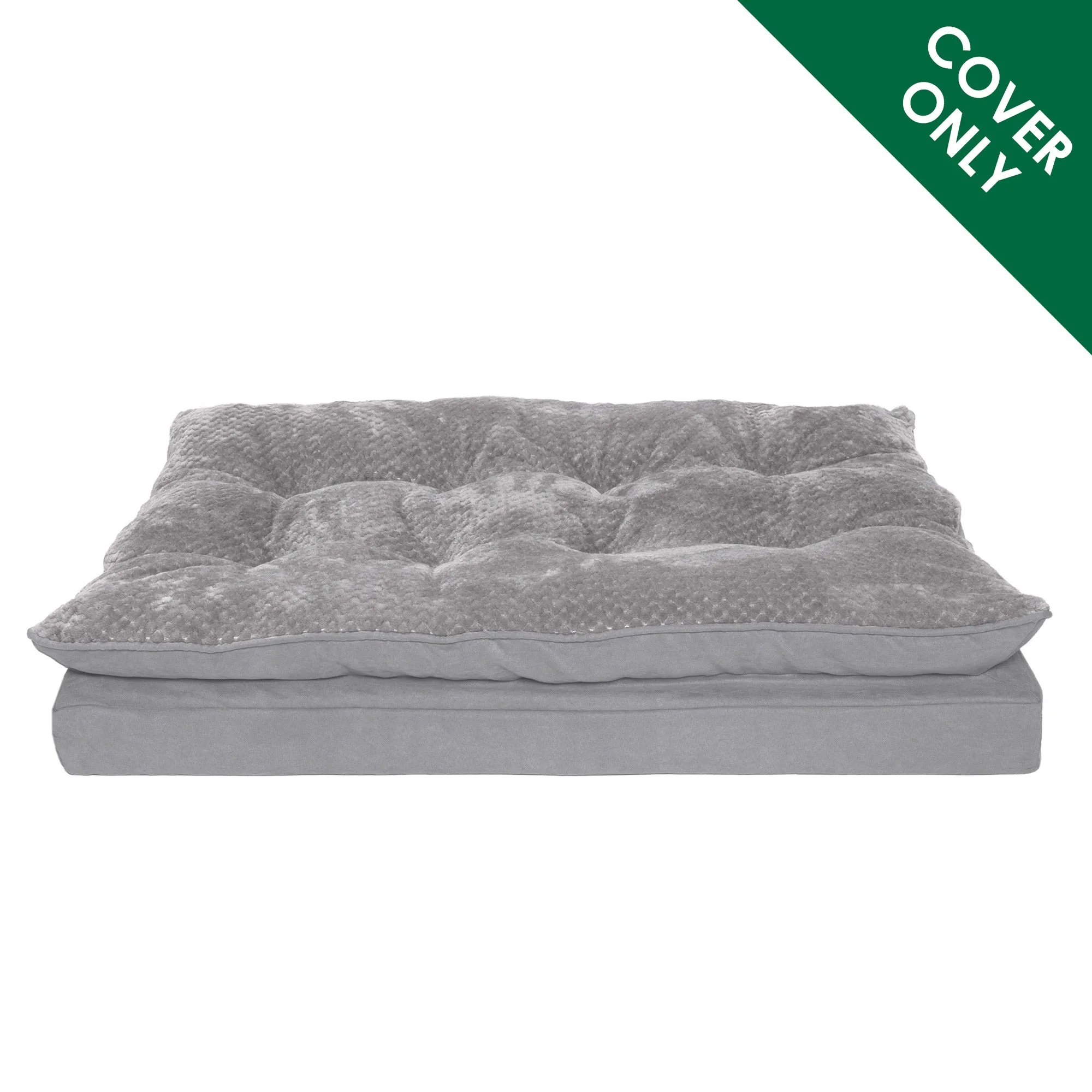 Deluxe Mattress Dog Bed - Minky Faux Fur & Suede Pillow Top - Cover