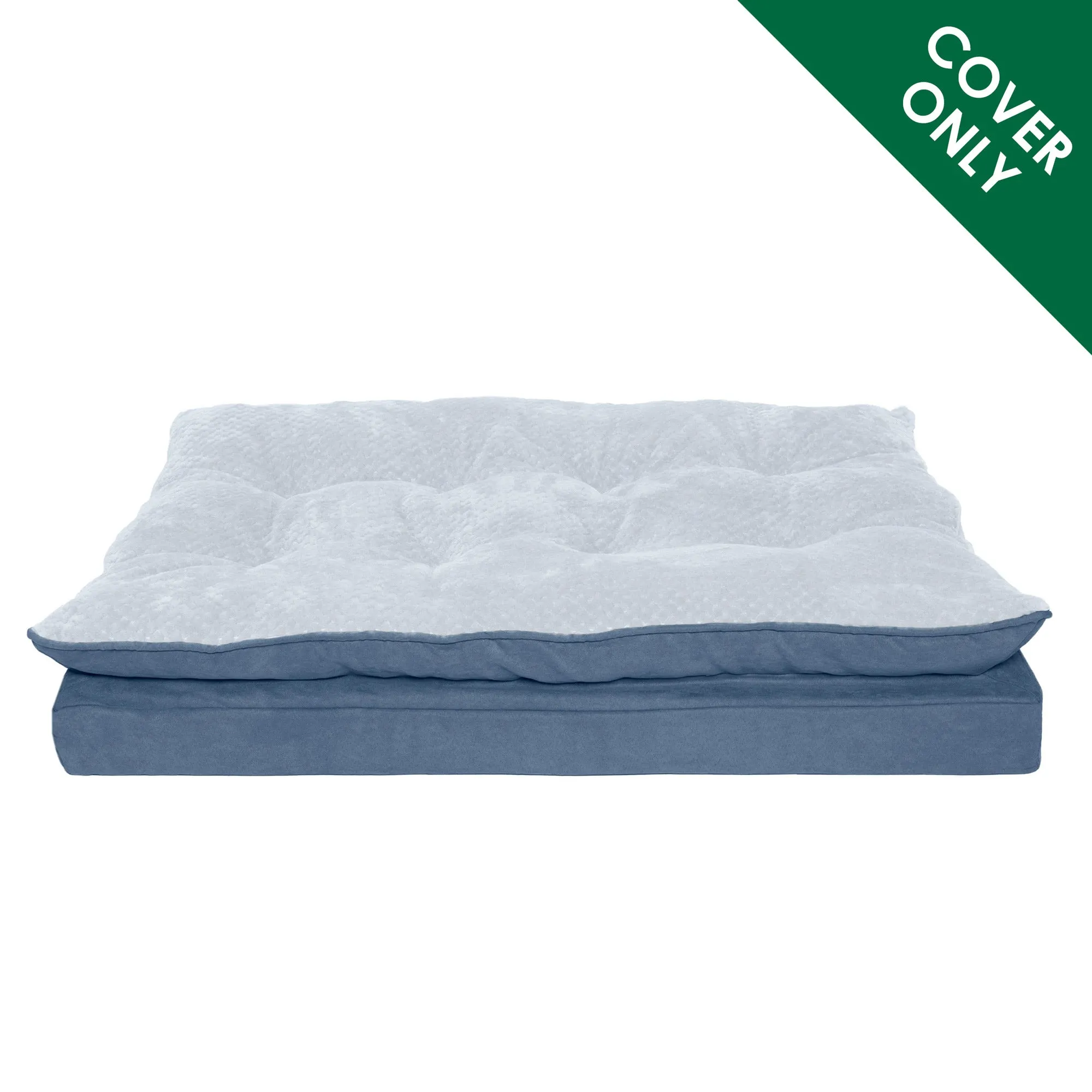 Deluxe Mattress Dog Bed - Minky Faux Fur & Suede Pillow Top - Cover