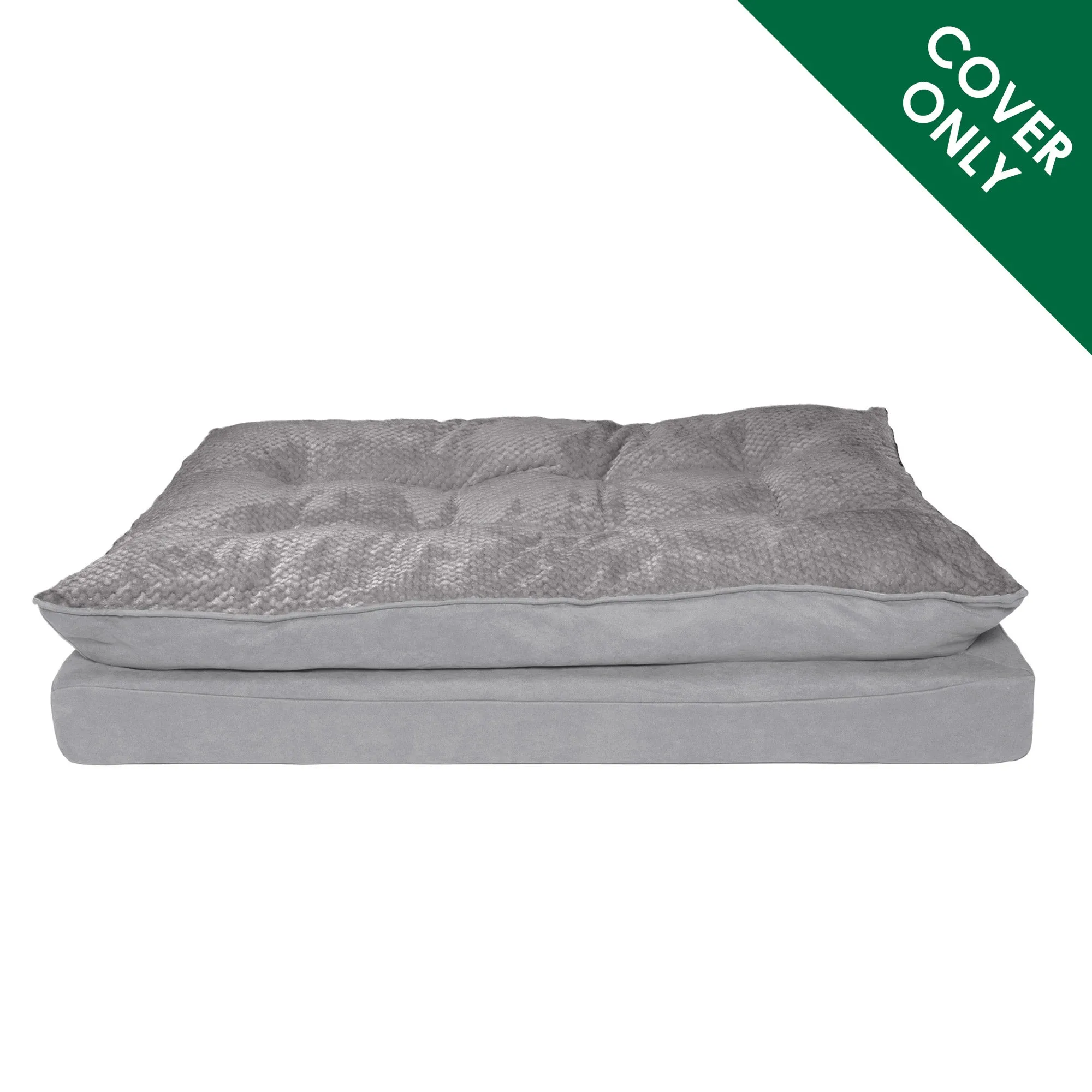 Deluxe Mattress Dog Bed - Minky Faux Fur & Suede Pillow Top - Cover