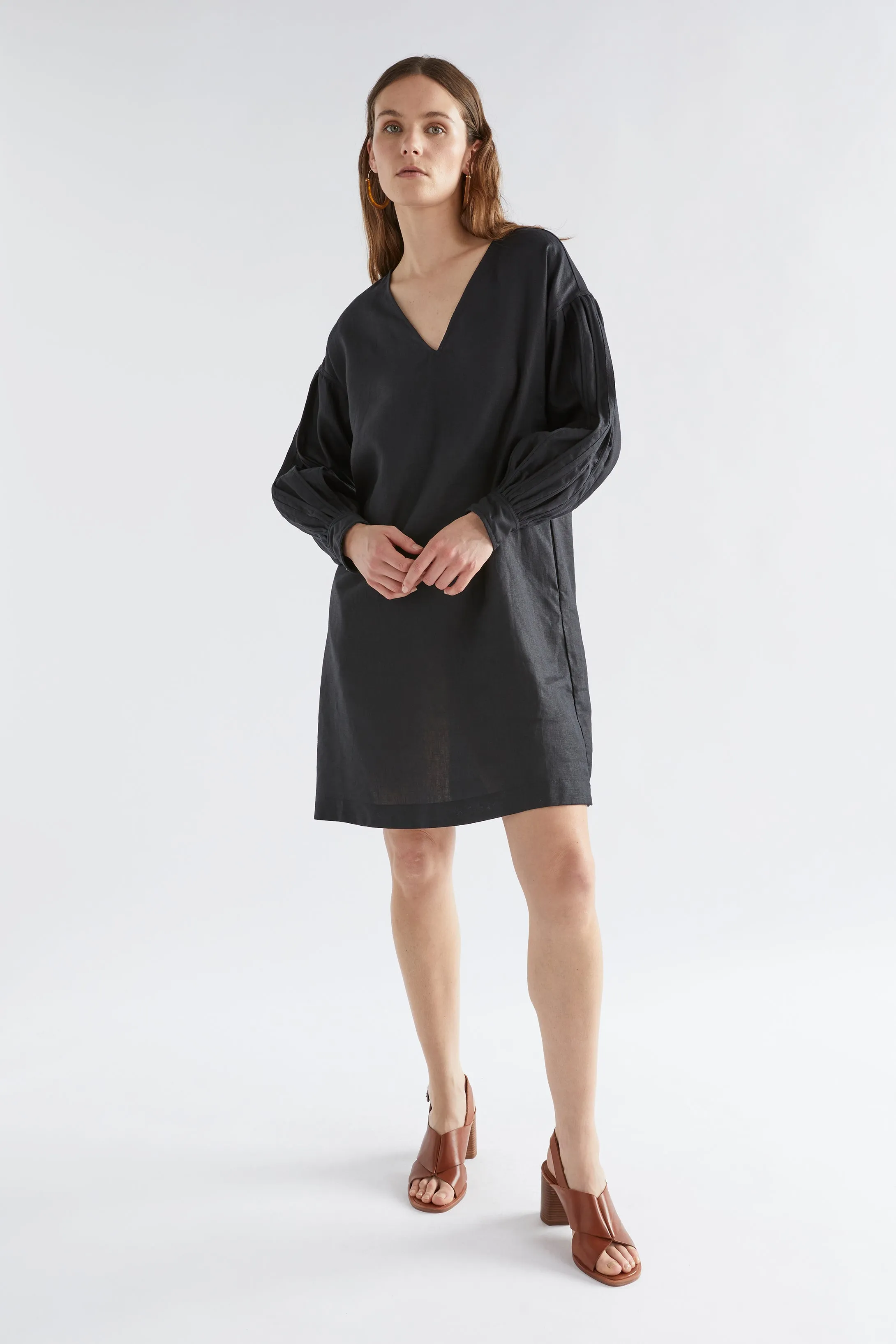 Elk Vassa Linen Dress - Black