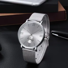 Fashion Stainless Steel Analog Mesh Quartz Wrist Watch