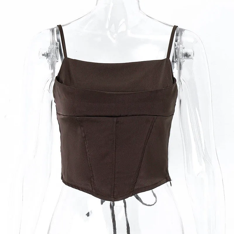 Fashion Suspenders Bottoming Vest