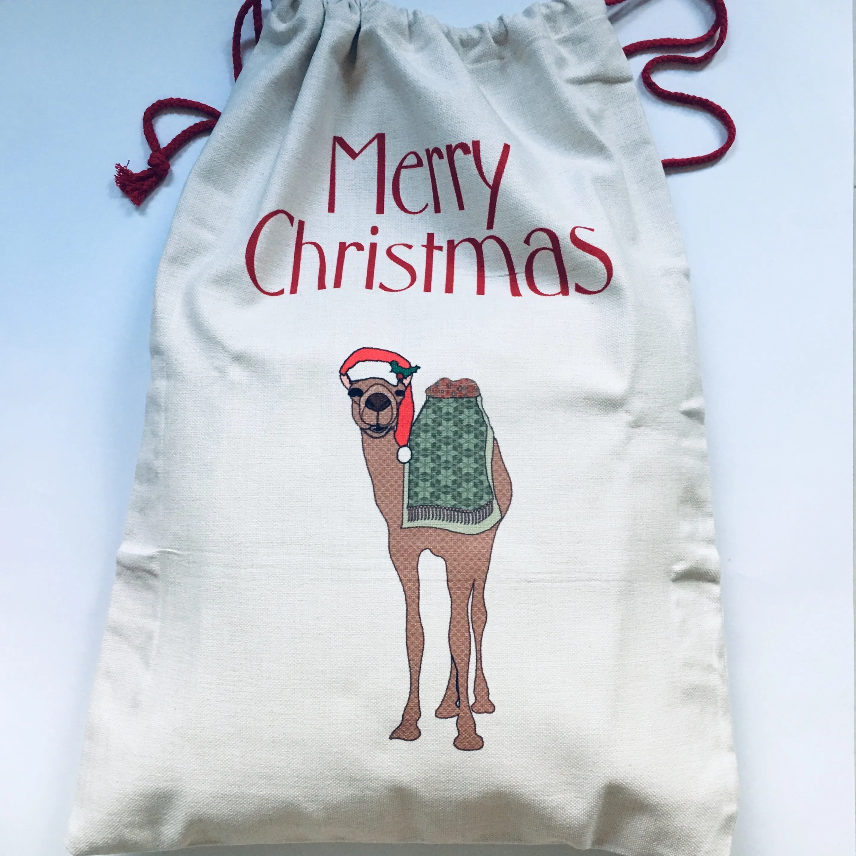 Festive Camel Santa Sack