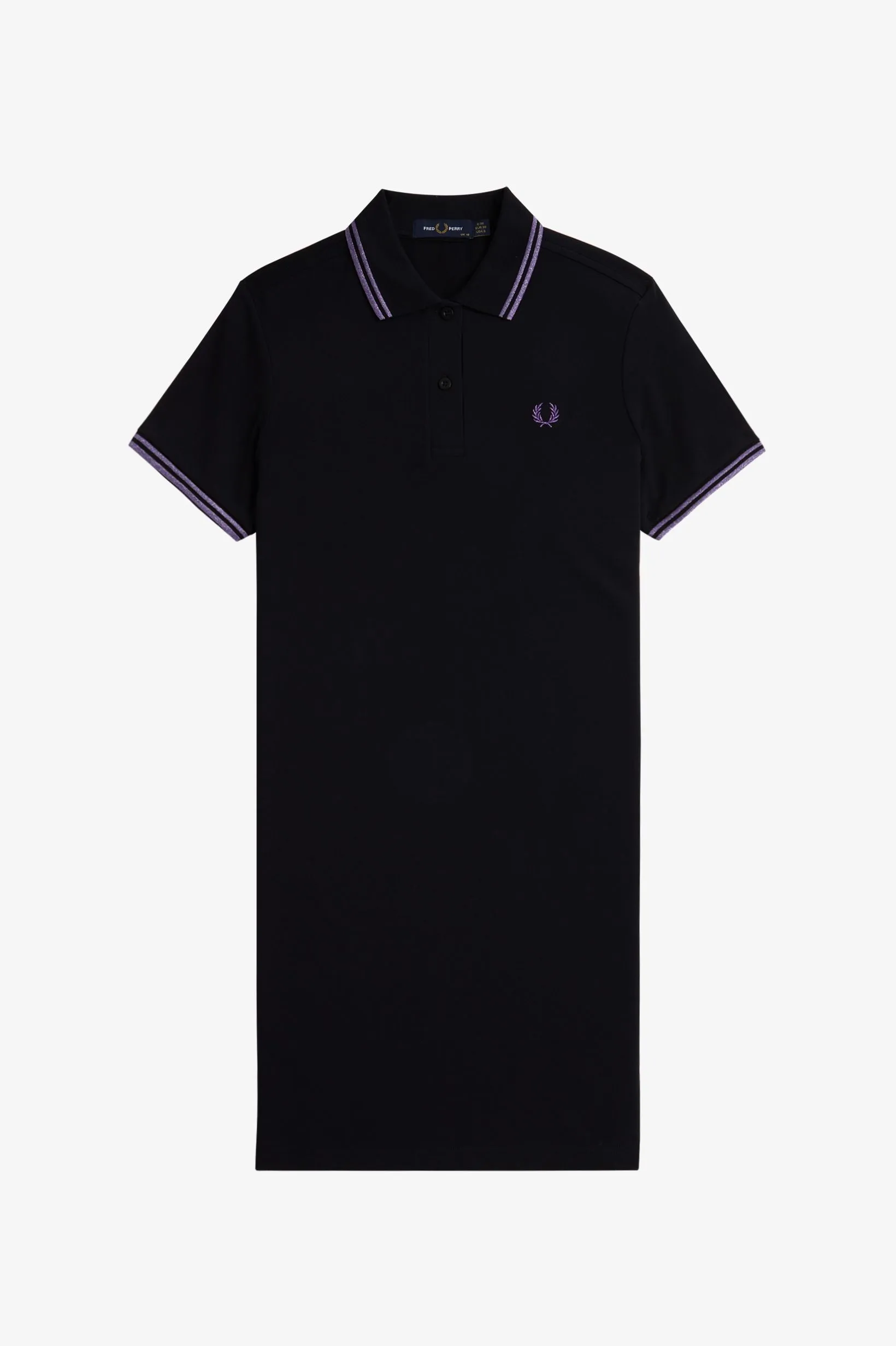 Fred Perry Twin Tipped Polo Dress Black / Violet Glitter