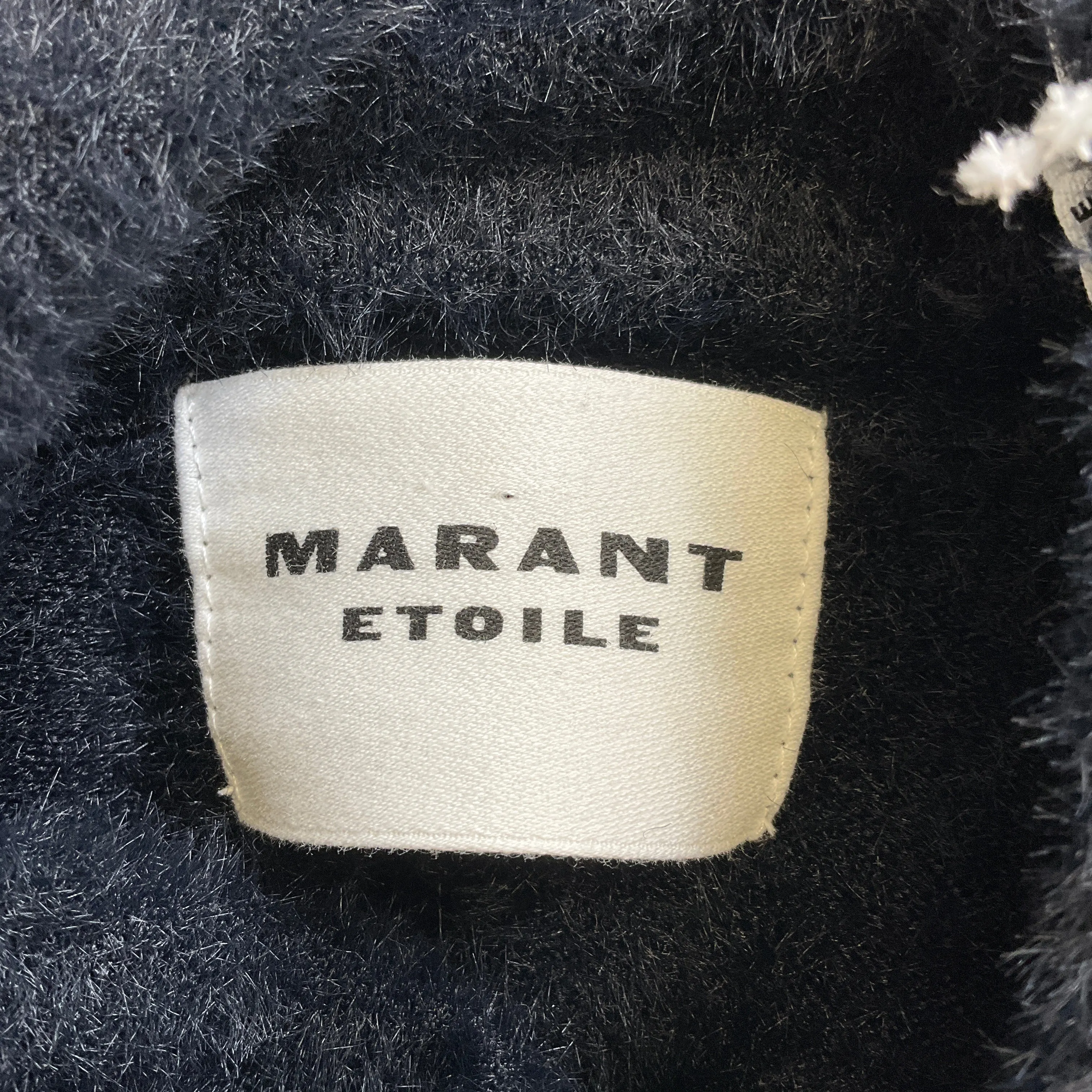 Isabel Marant Etoile Black Mayers Cut-Out Detail Faux Fur Pullover Sweater