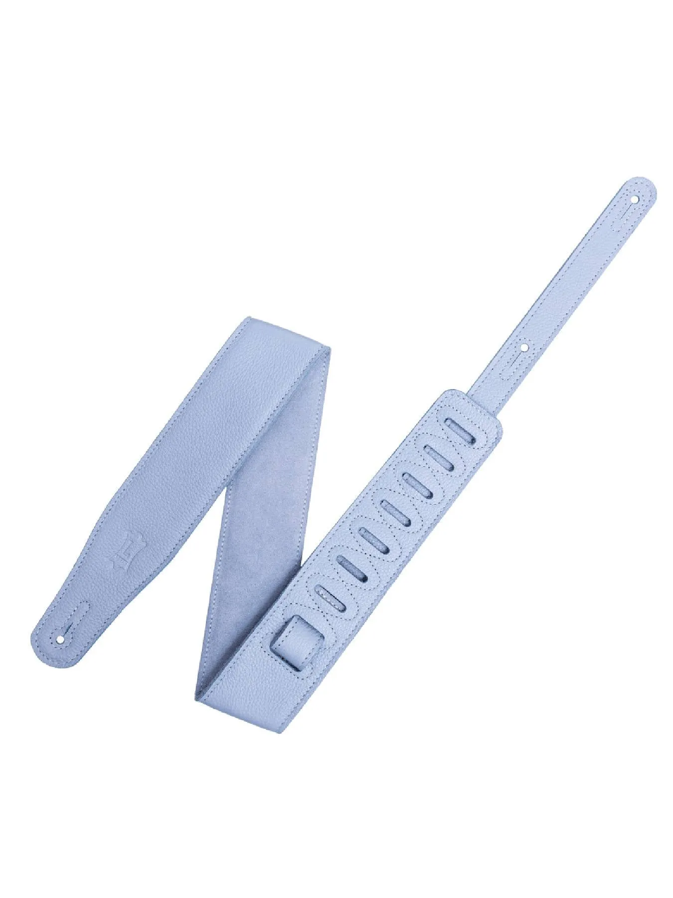 Levy's Pastel Leather Guitar Strap, Periwinkle