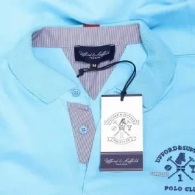 Light Blue S Ufford & Suffolk Polo Club Mens Polo Short Sleeves US025 BLUE