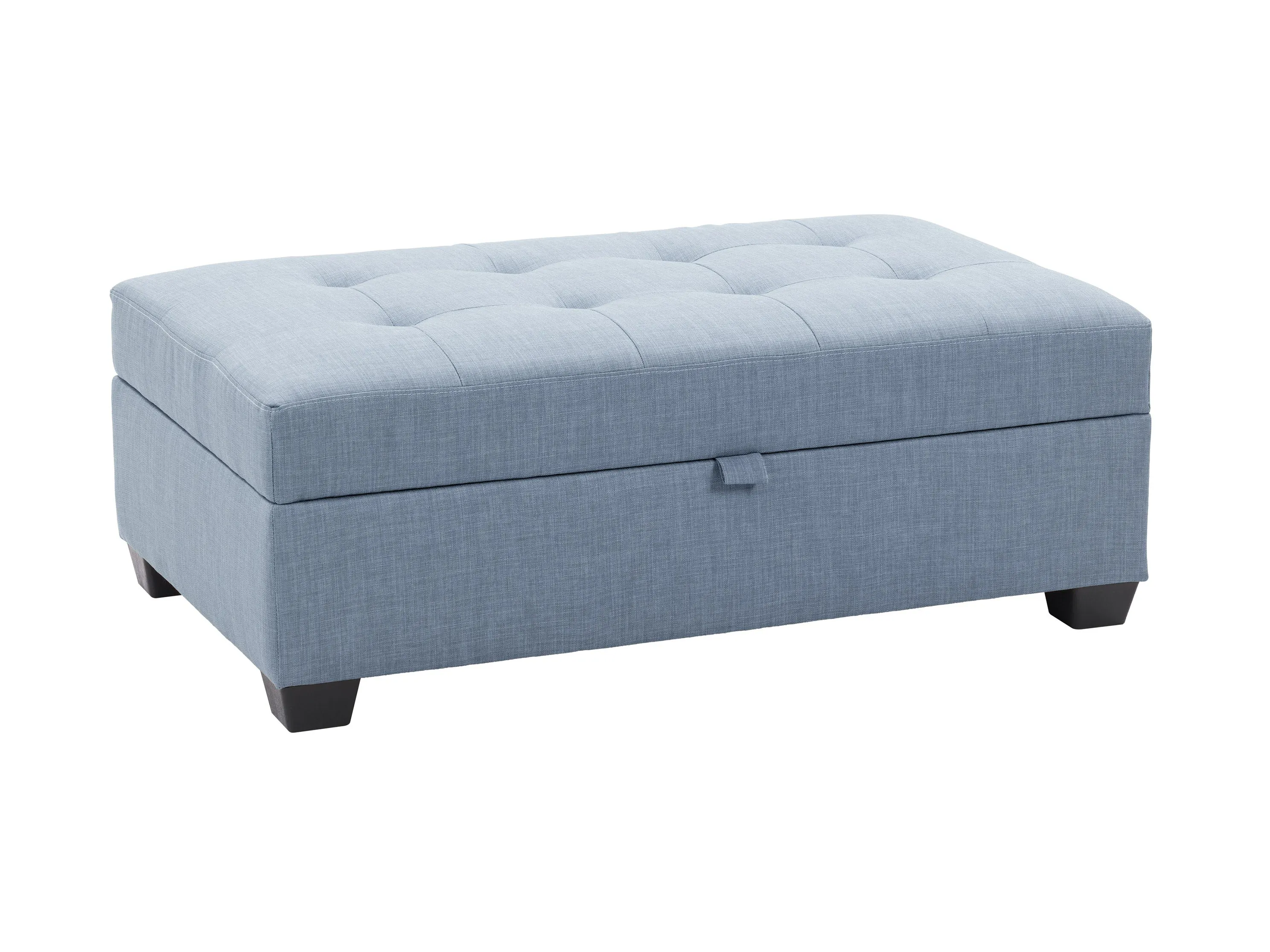 Light Blue Tufted Storage Bench