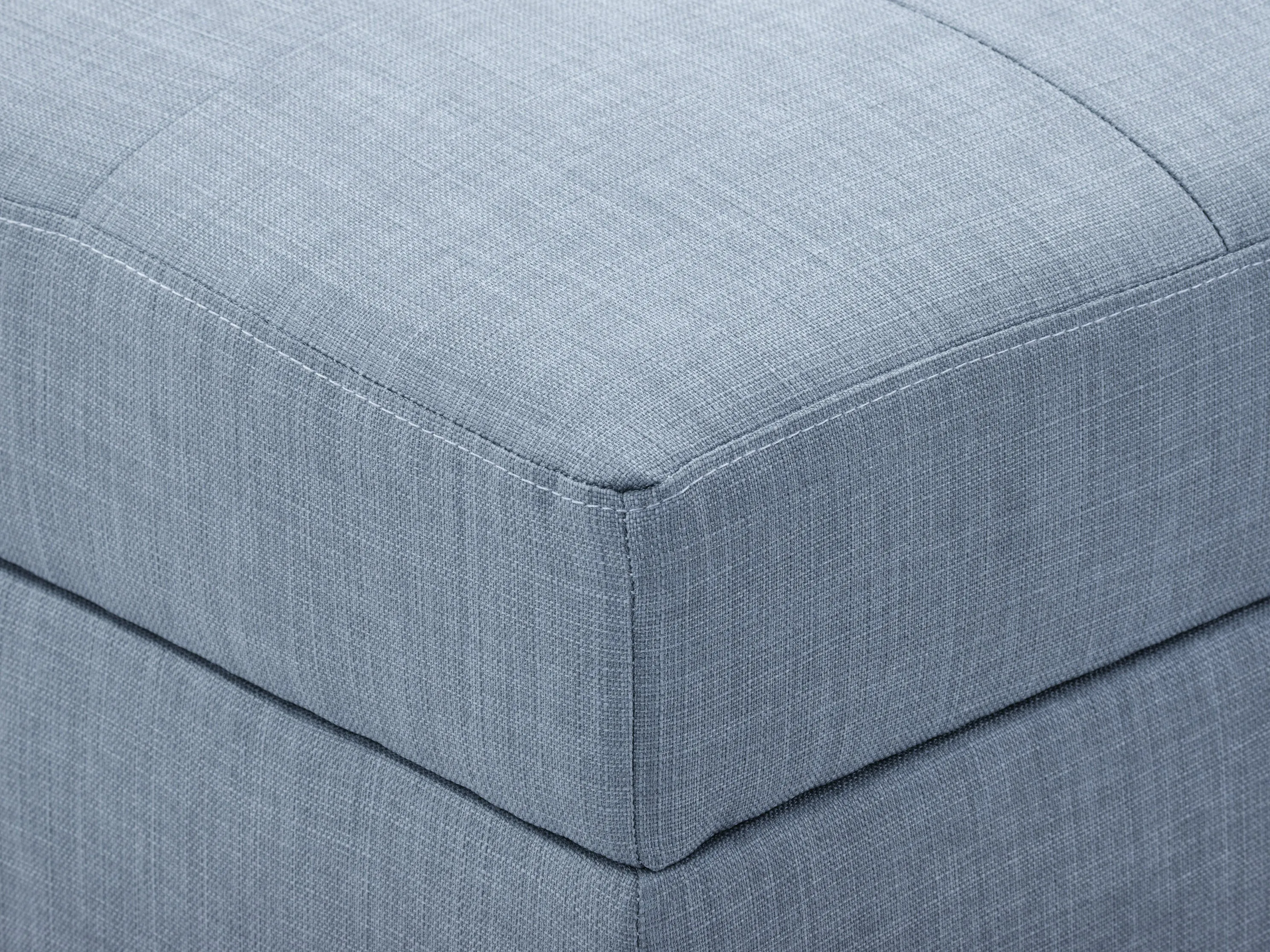 Light Blue Tufted Storage Bench