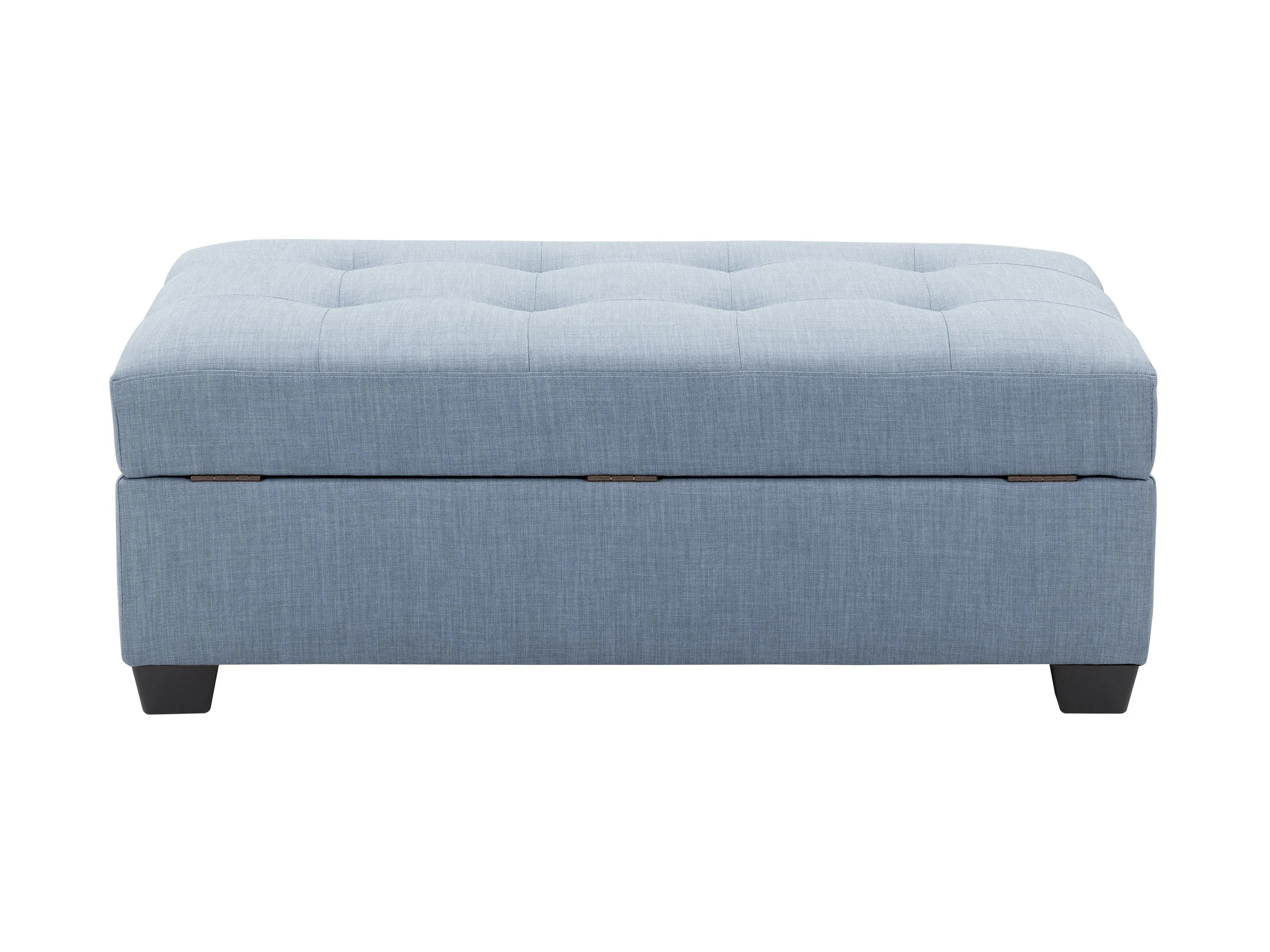 Light Blue Tufted Storage Bench