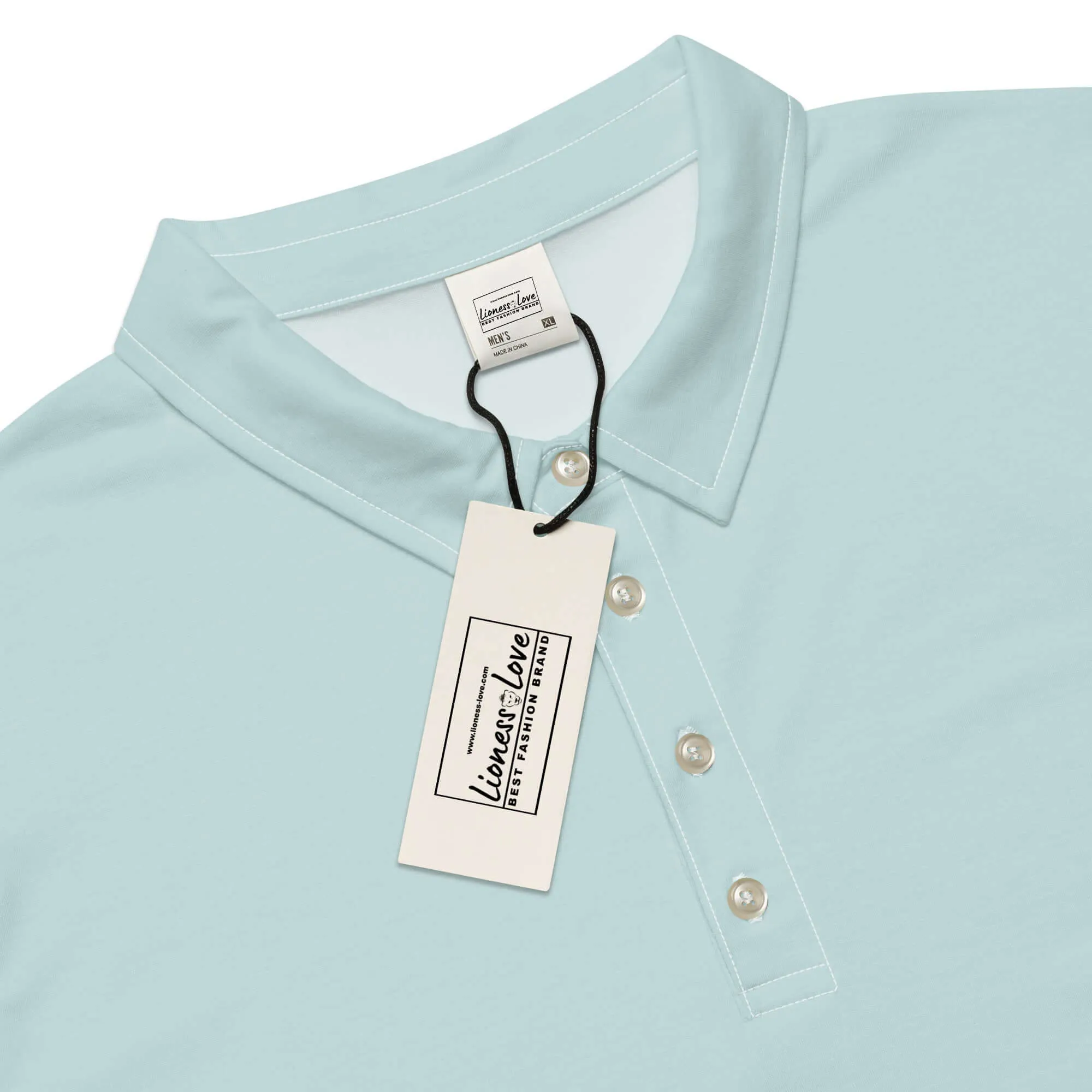 Men’s Slim Fit Polo in Light Green, lioness-love