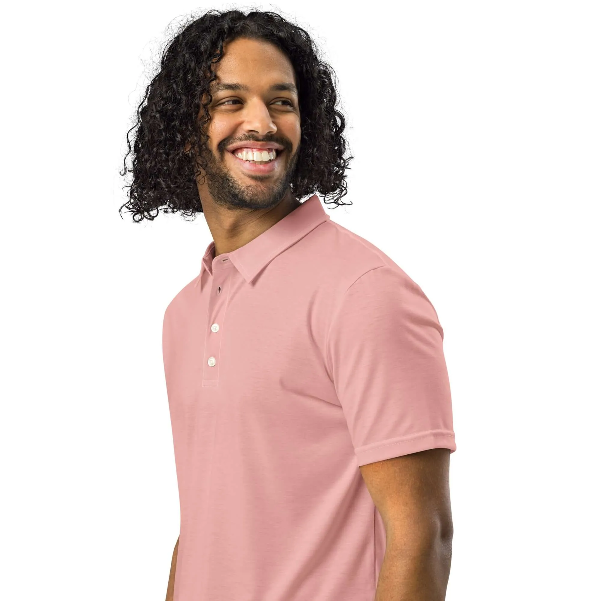 Men’s Slim Fit Polo in Peach, lioness-love