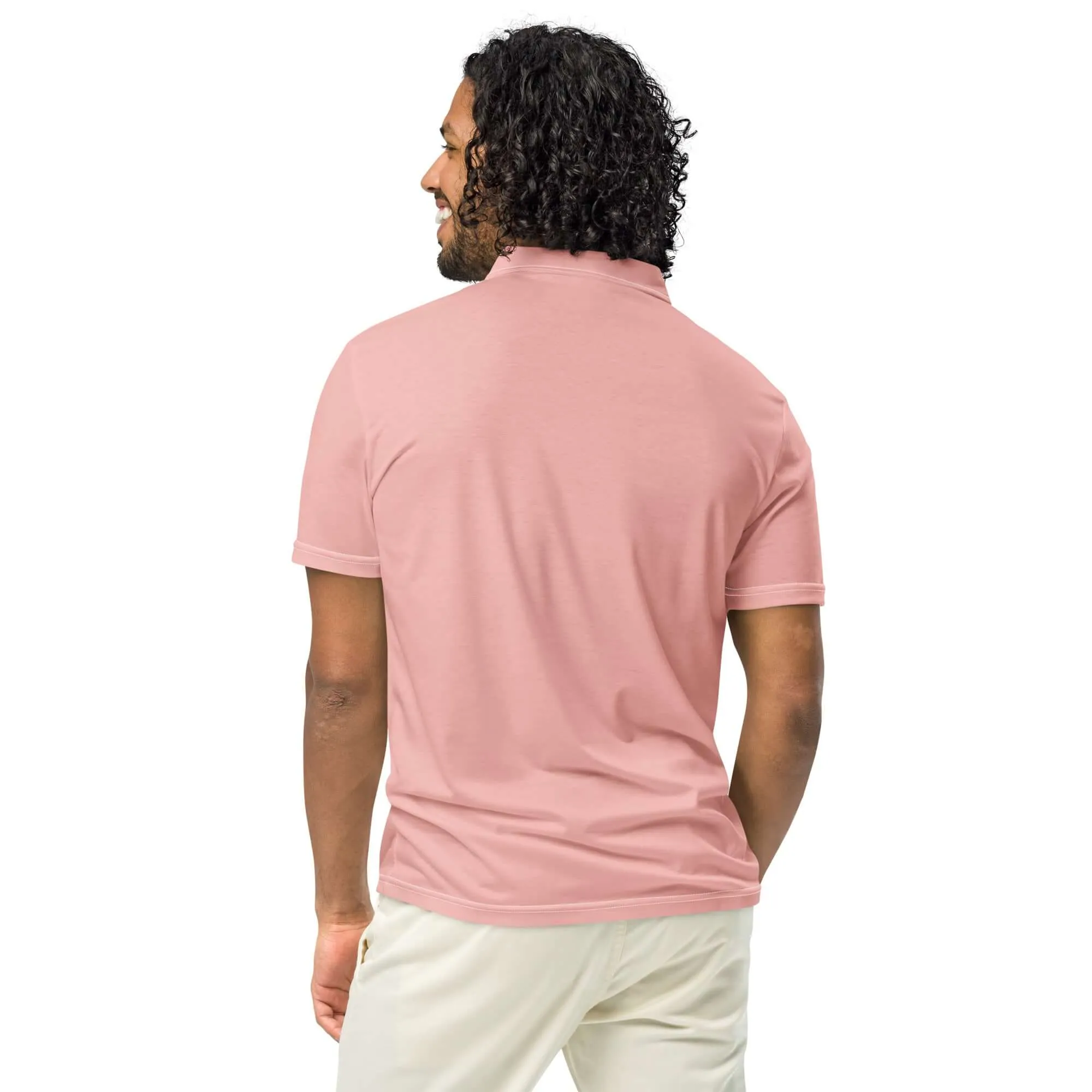 Men’s Slim Fit Polo in Peach, lioness-love